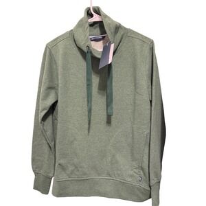 Cutter & Buck Mens Cowl Neck Sweatshirt Green Heather Pullover S NEW